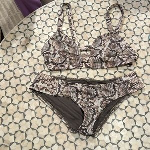 Snake skin print suit